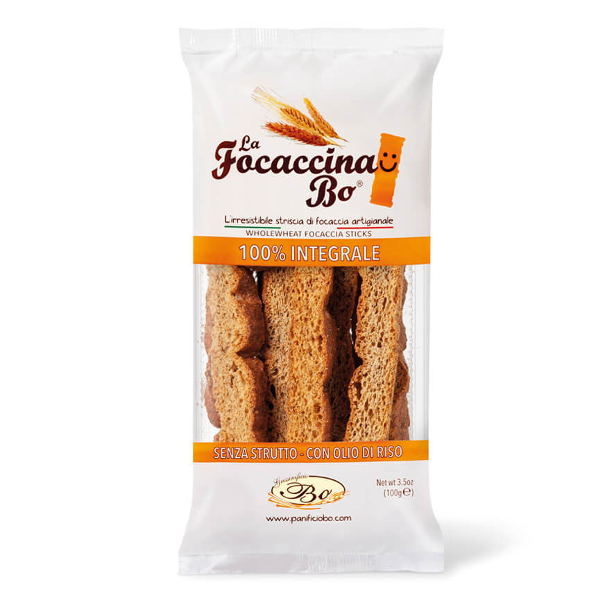 Hrustljava polnozrnata foccacia za crostine in bruskete