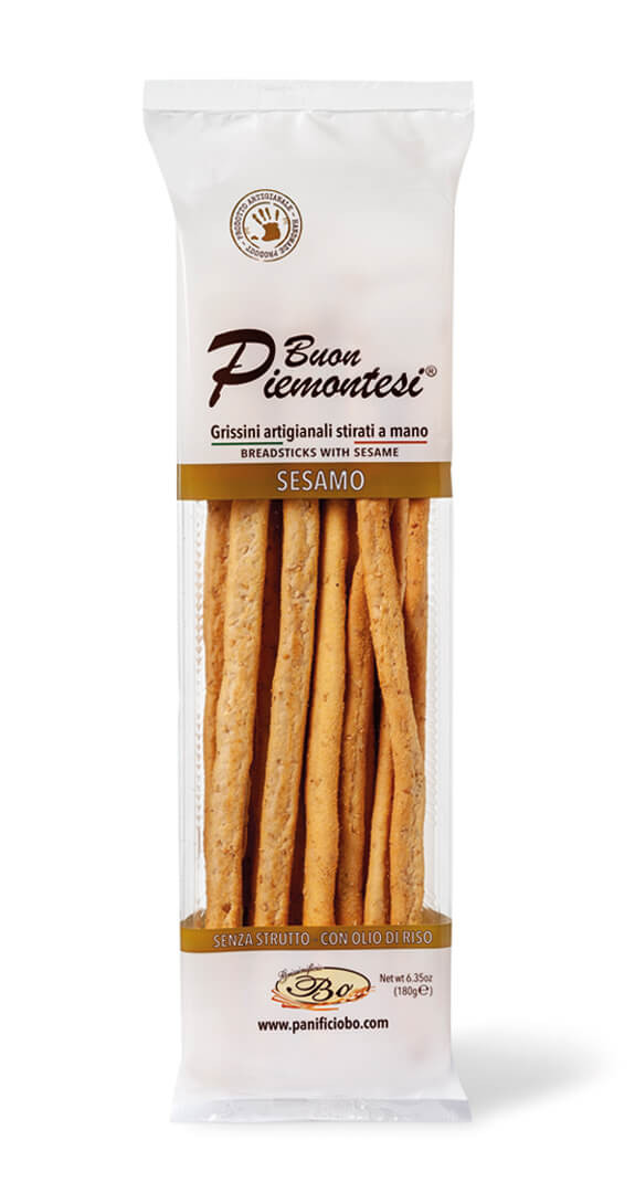 Ročno izdelani hrustljavi dolgi grisini s sezamom
