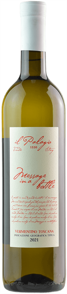 Vermentino IL PALAGIO belo vino message in a bottle Sting