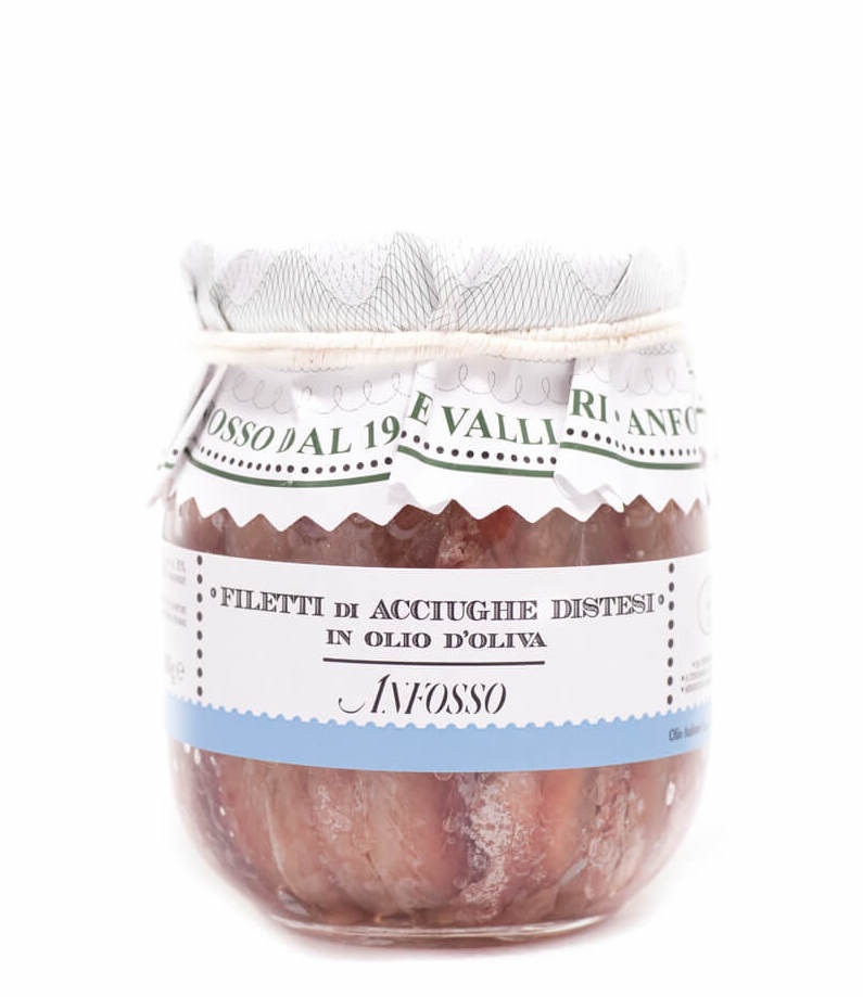 Fileji slanih inčunov v ekstra deviškem oljčnem olju