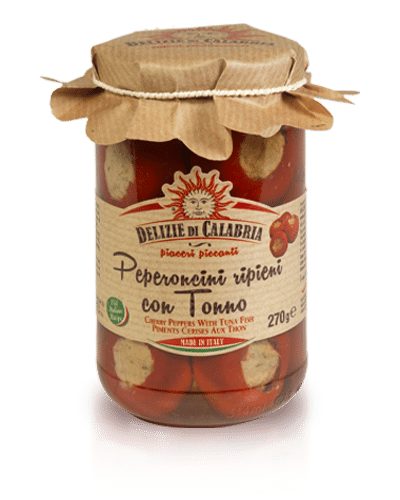 Mini čili papričice polnjene s tuno, specialiteta iz Kalabrije