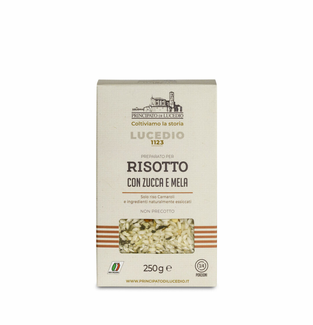 Rižota s oranžno bučko in jabolki