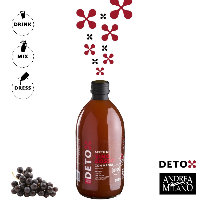 Naravni nefitlriran in nepasteriziran BIO RDEČI VINSKI kis I Prelivi in dresingi OKUSI ITALIJE